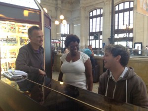 La Giraurdiere volunteers play piano at Bordeaux train station Volunteers in Bordeaux play piano