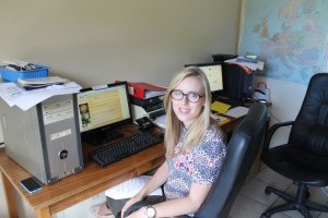 A busy first day at work First day at the office for volunteer