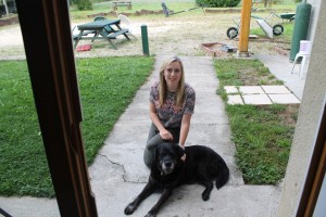 A warm welcome from Sidney Volunteer meets Sidney the black labrodor
