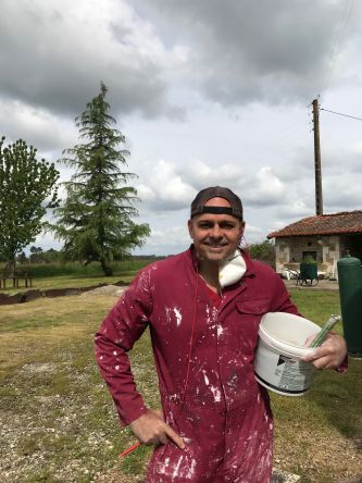 One of our volunteers, Angle, in the middle of decorating